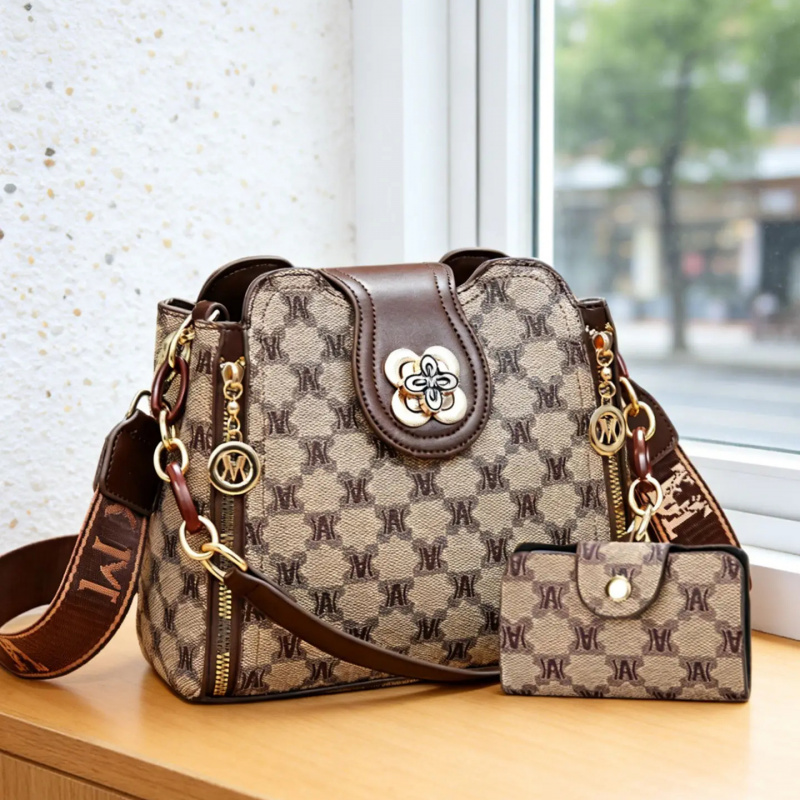 Vintage Women Fashion - Sac à bandoulière vintage imprimé, sac