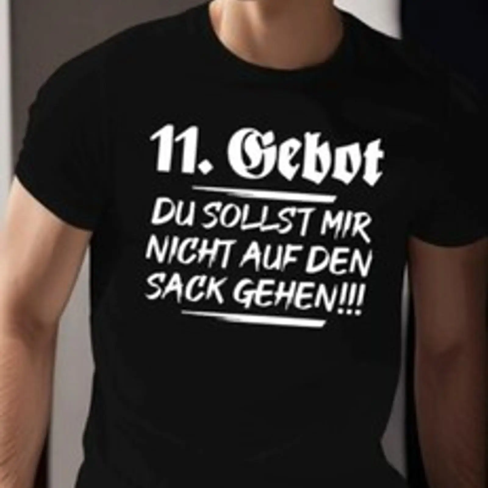 Vintage Fashion Herren - T-shirt homme 11 Gebot Du sollst