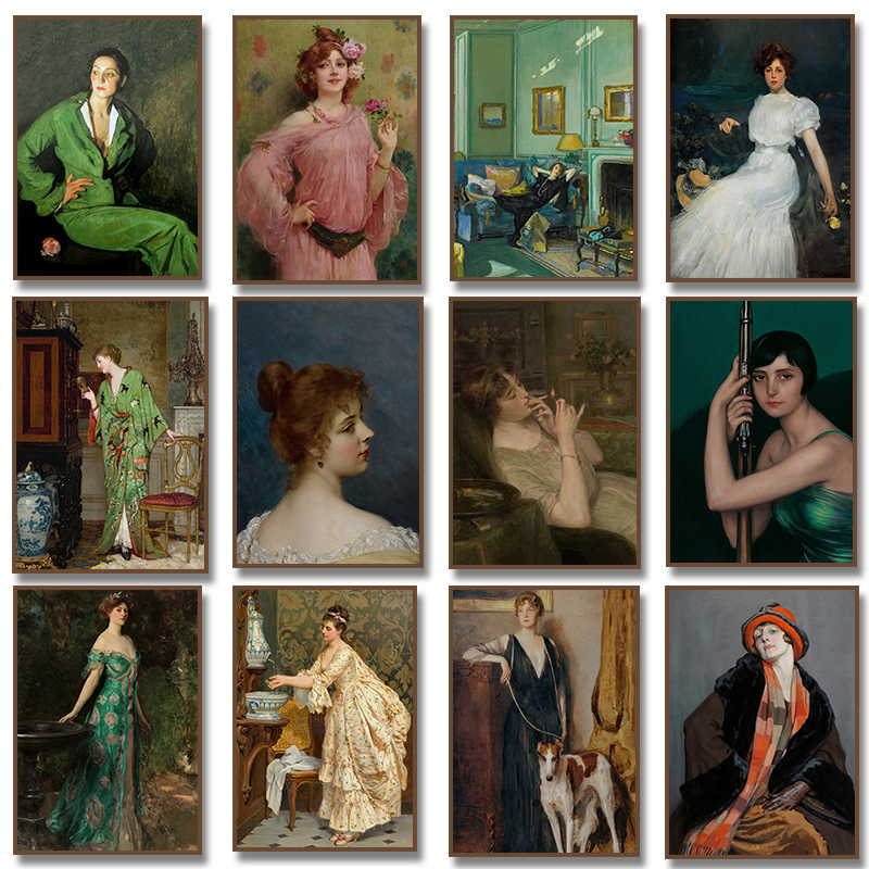 Vintage Fashion Prints For Wall - Affiche de portrait de femme de