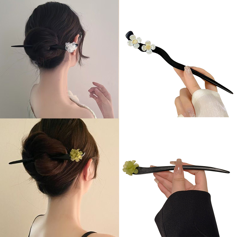 Vintage Fashion Outfit - Bâtons de cheveux en bois de