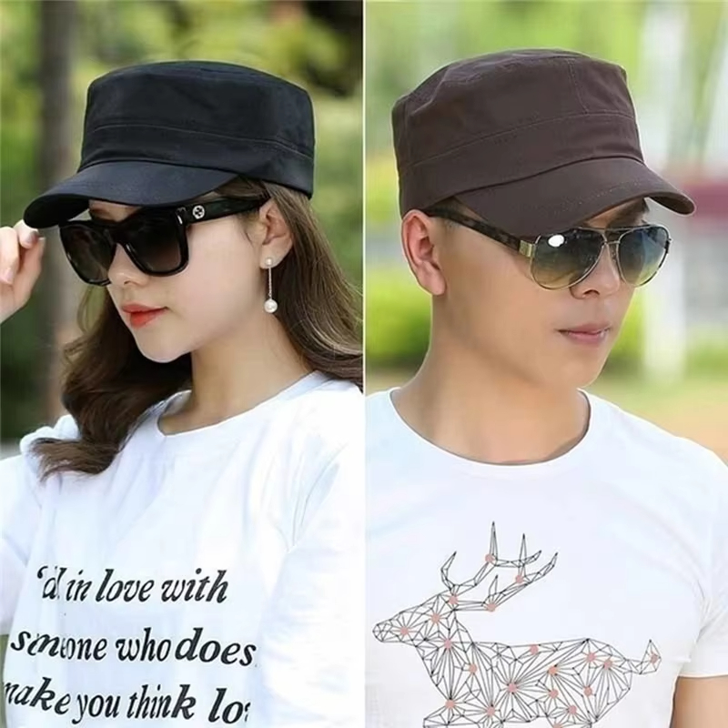 Vintage Fashion Hats - Casquette militaire unisexe réglable, style classique,