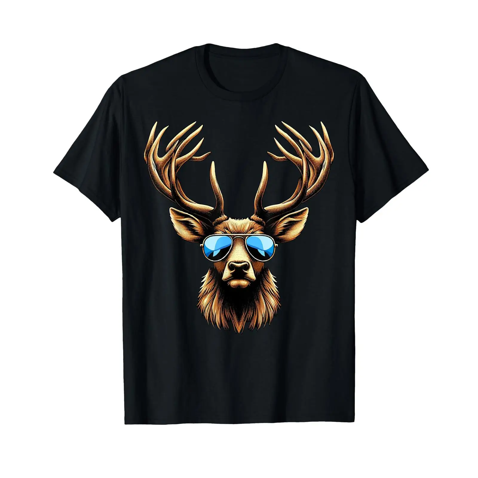 Vintage Fashion Herren - T-shirt Hirsch pour homme, style traditionnel,