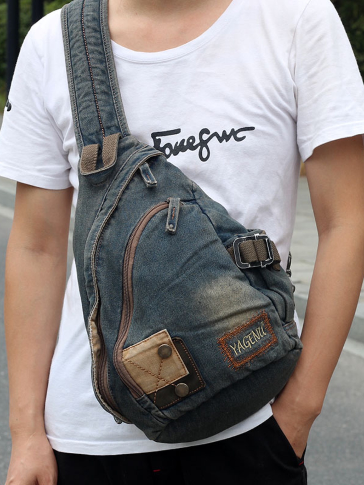 Sac bandoulière rétro en jean  - Vintage Fashion Model avis et prix