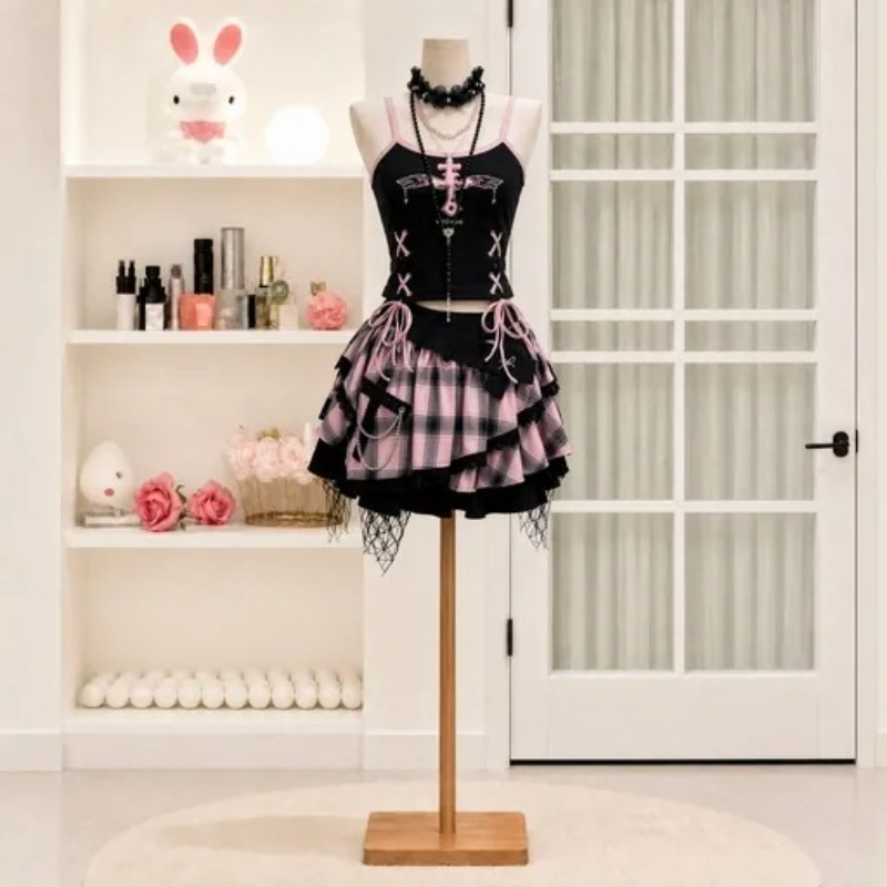 Ensemble jupe vintage Y2K Dark - Vintage Fashion Outfit avis et prix