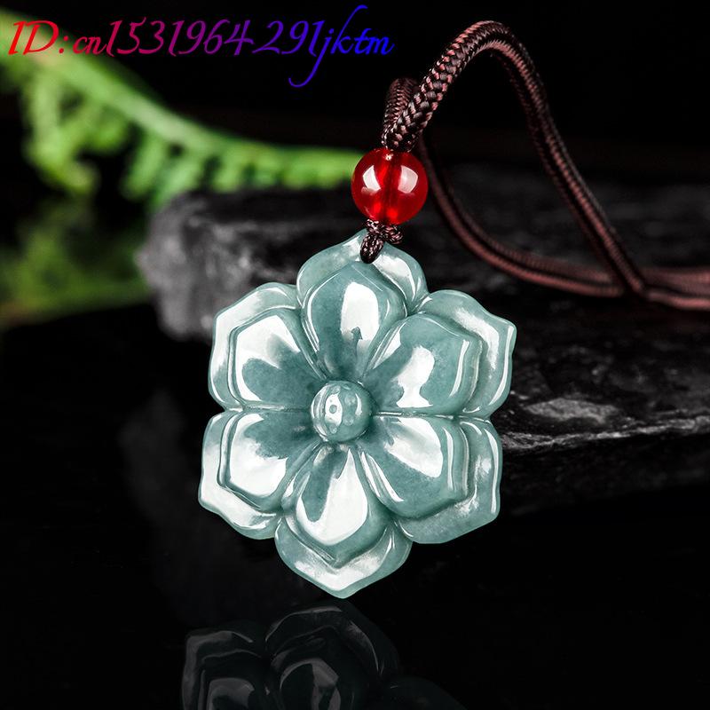 Collier pendentif fleur en jad - Usa Vintage Fashion avis et prix