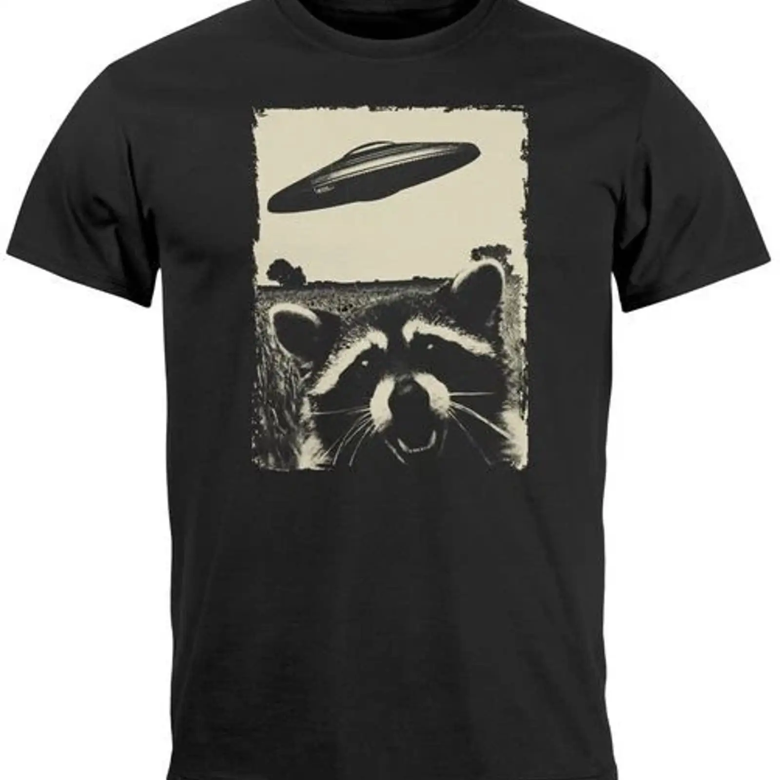 T-shirt homme UFO Waschbär Ali - Vintage Fashion Herren avis et prix