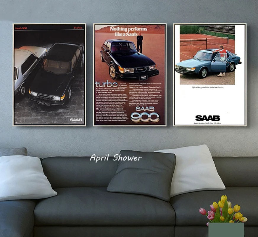 Classique Vintage Saab 900 Tur - Vintage Fashion Prints For Wall avis et prix