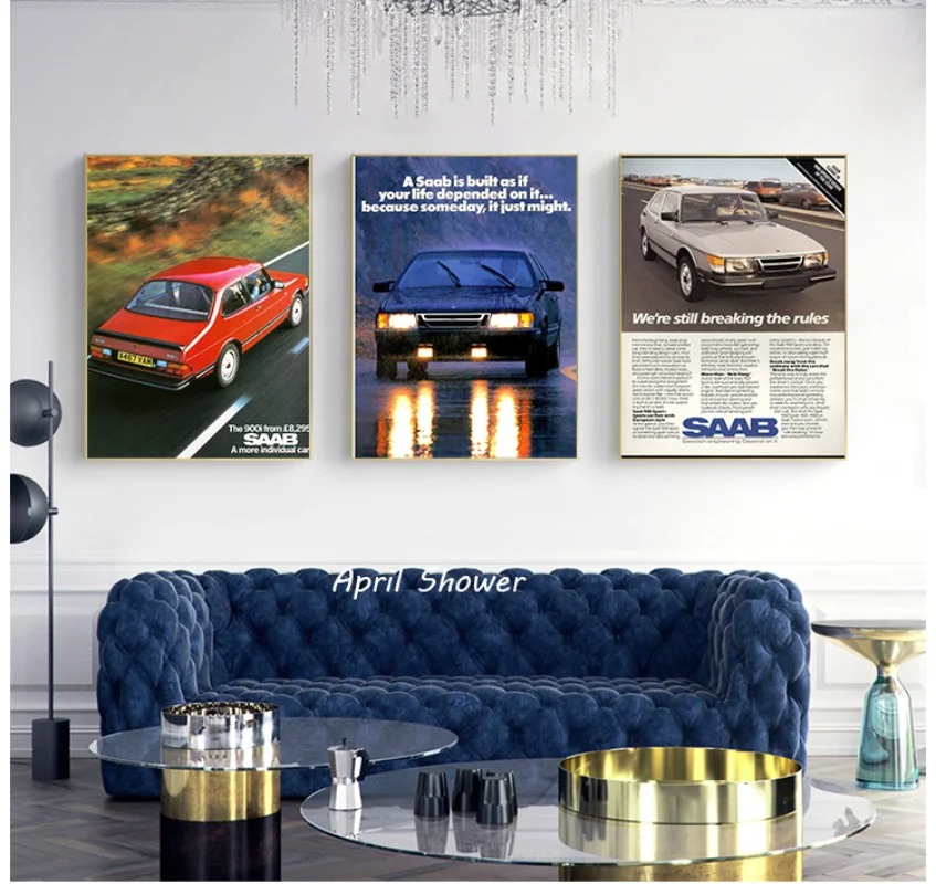 Classique Vintage Saab 900 Tur - Vintage Fashion Prints For Wall avis et prix