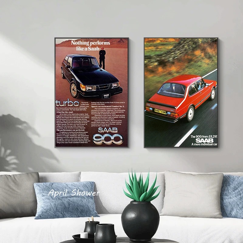 Classique Vintage Saab 900 Tur - Vintage Fashion Prints For Wall avis et prix