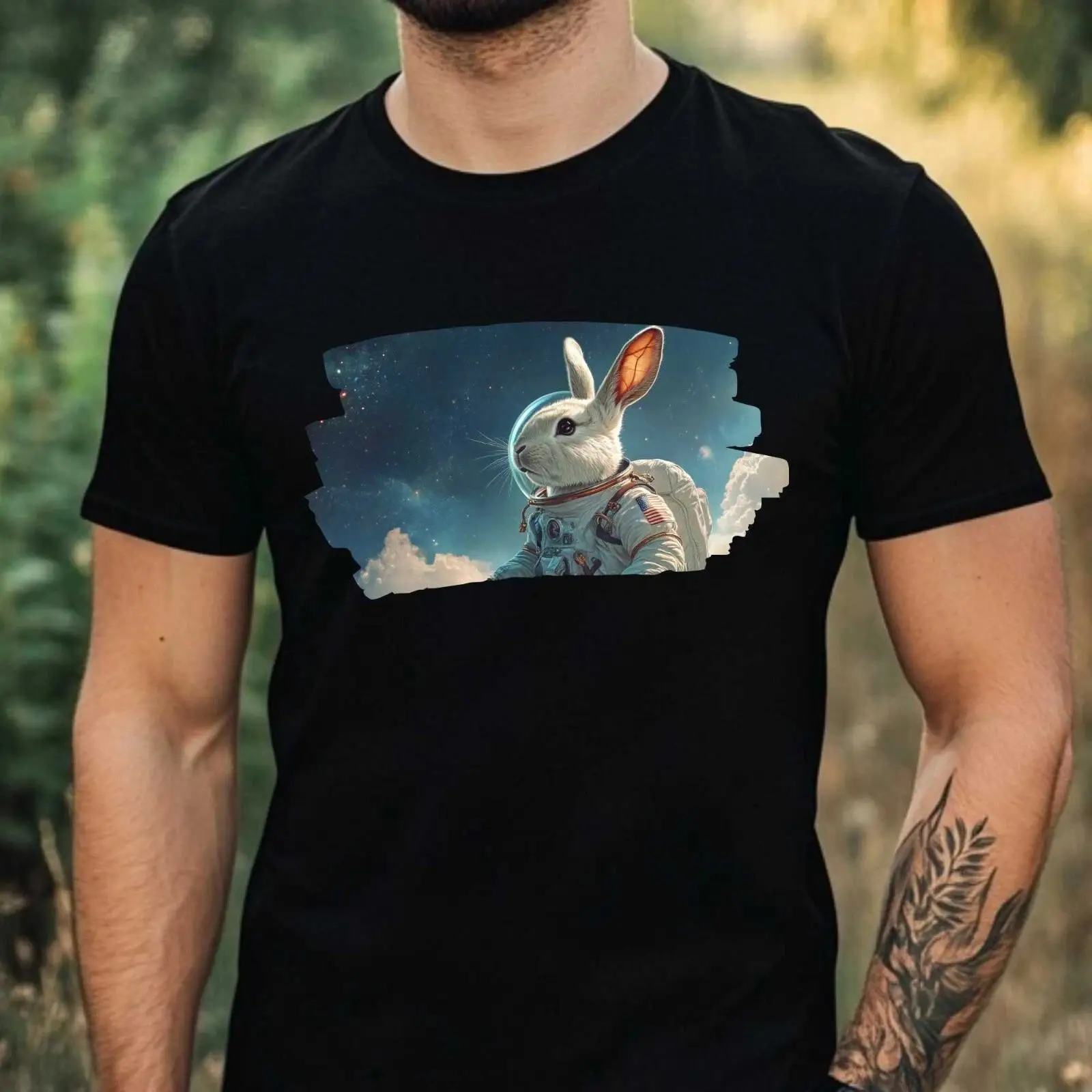 T-shirt homme motif lapin astr - Vintage Fashion Herren avis et prix
