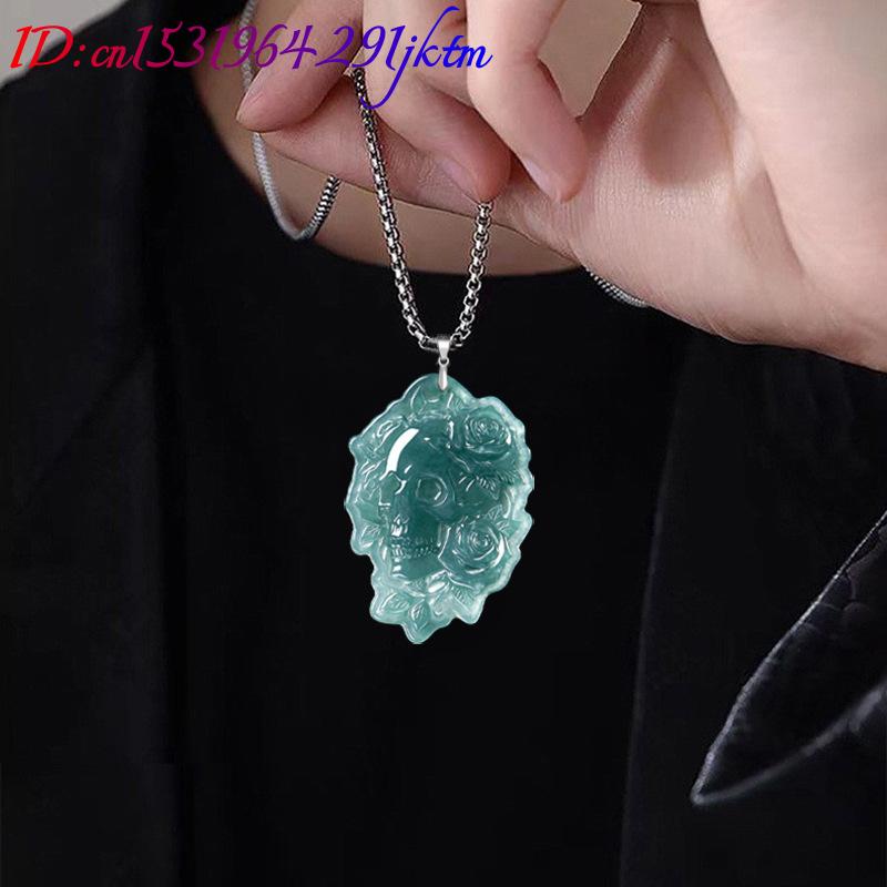 Collier Pendentif Crâne en Jad - Usa Vintage Fashion avis et prix